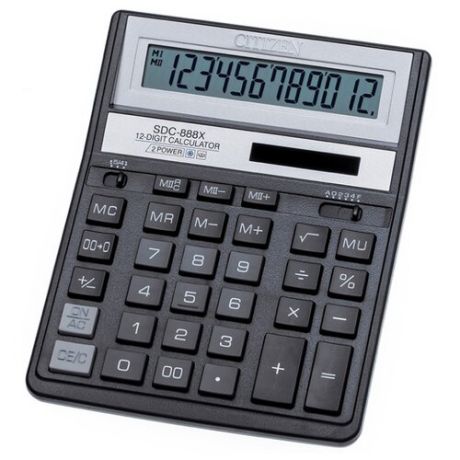 Калькулятор бухгалтерский CITIZEN SDC-888X черный
