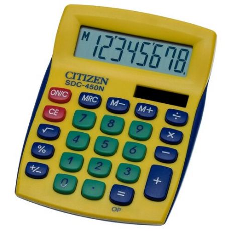 Калькулятор бухгалтерский CITIZEN SDC-450N желтый