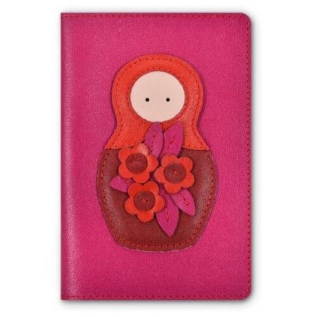 Обложка для паспорта Woodsurf Matryoshka, фуксия/бордо/платок красный