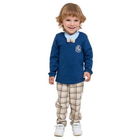Комплект одежды Веселый Малыш размер 98, бежевый/синий