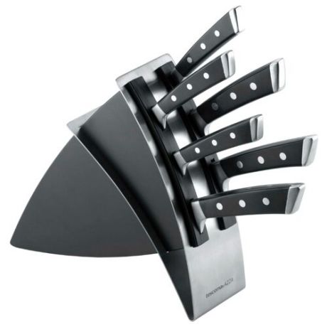 Набор Tescoma Azza 6 ножей с подставкой черный