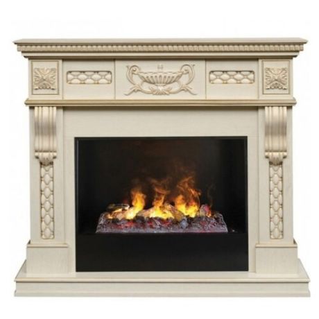 Электрический камин RealFlame Corsica Lux + 3D Cassette 630 + Black вставка белый