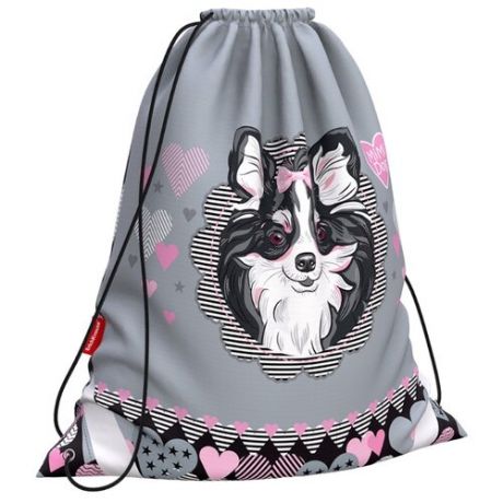 ErichKrause Мешок для обуви Mimi Dog (48247) серый/черный/розовый