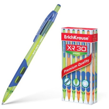 ErichKrause набор шариковых ручек XR-30 Spring 12 шт., 0.7 мм (43622), синий цвет чернил