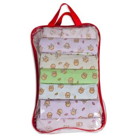 Многоразовые пеленки Чудо-Чадо для новорожденных большой подарочный набор (10 шт) совушки для девочки