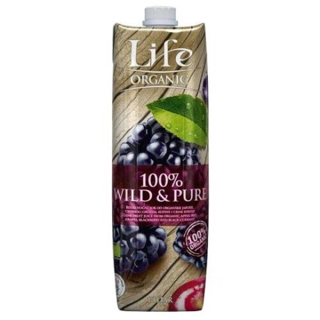 Сок Life Premium Organic Wild & Pure мультифруктовый, без сахара, 1 л
