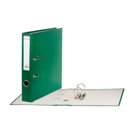 BRAUBERG Папка-регистратор А4 с покрытием из ПВХ и уголком, 50 мм зеленая