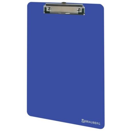 BRAUBERG Доска-планшет Solid А4 с верхним прижимом синий