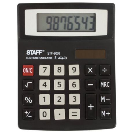Калькулятор настольный STAFF STF-8008 (блистер) черный