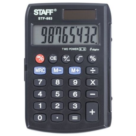 Калькулятор карманный STAFF STF-883 черный