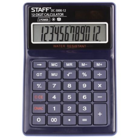 Калькулятор бухгалтерский STAFF DC-3000-12 синий