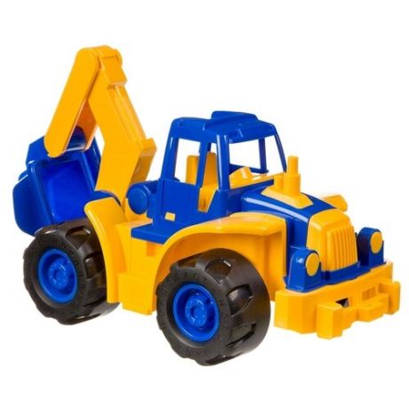 Трактор Нордпласт Богатырь мини с ковшом (298) 35 см синий/желтый