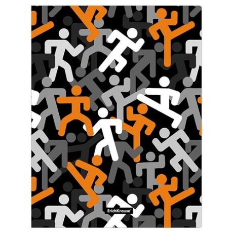 ErichKrause Папка файловая с 10 карманами Walkers A4, 4 штуки черный/оранжевый
