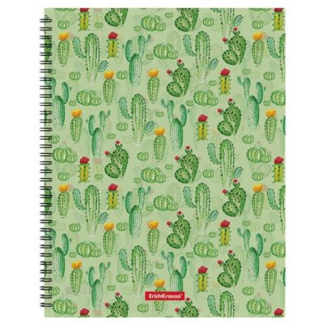 ErichKrause Папка файловая с 20 карманами на спирали Tropical cactus A4, пластик, 4 штуки зеленый
