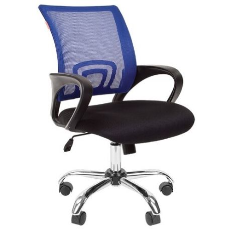Компьютерное кресло Chairman 696 chrome офисное, обивка: текстиль, цвет: черный TW-11/синий