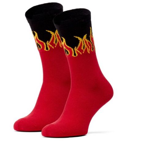 Носки Красная жара Огненный путь, 2 пары, размер 38-42, ярко-красный/ярко-желтый/черный