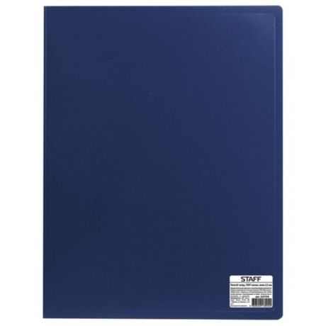STAFF Папка на 60 вкладышей, А4, пластик синий