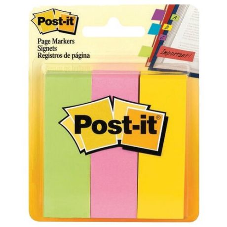 Post-it закладки клейкие, 22,2 мм, 3 цвета х 100 шт (671-3) разноцветный