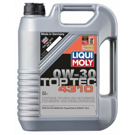 Моторное масло LIQUI MOLY Top Tec 4310 0W-30 5 л