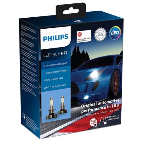 Лампа автомобильная светодиодная Philips X-tremeUltinon LED gen2 11972XUWX2 LED-HL [H7] 25W 2 шт.