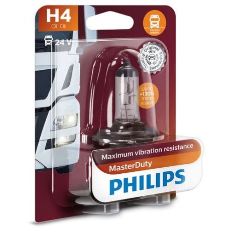 Лампа автомобильная галогенная Philips MasterDuty 13342MDB1 H4 70W 1 шт.