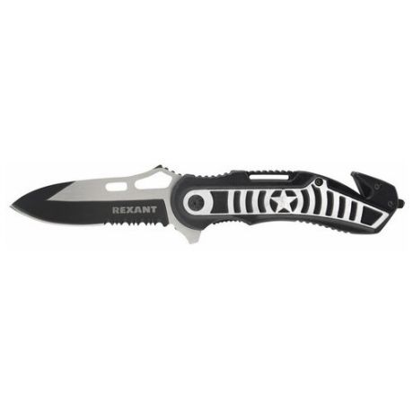 Нож складной REXANT 12-4914-2 черный/серебристый