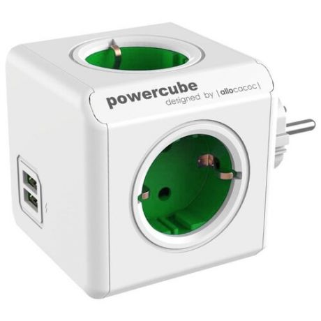 Разветвитель Allocacoc PowerCube Original USB 16 А зеленый