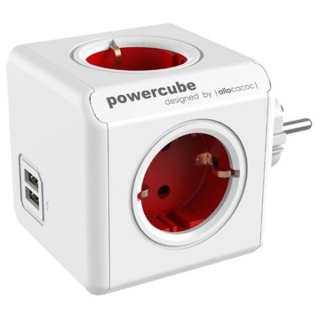 Разветвитель Allocacoc PowerCube Original USB 16 А красный
