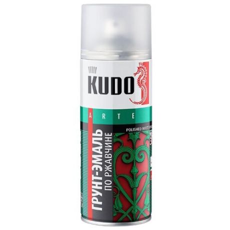 Грунт-эмаль KUDO гладкая матовая по ржавчине красный насыщенный 520 мл