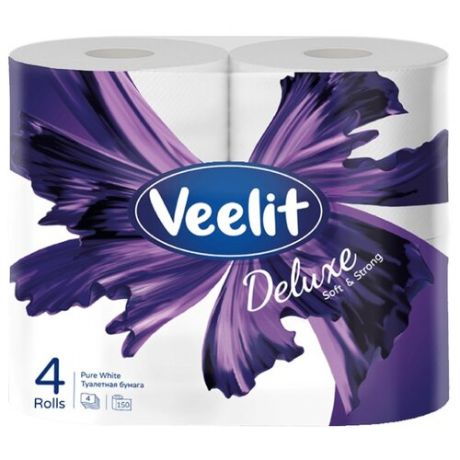 Туалетная бумага Veelit Deluxe четырехслойная 4 рул.