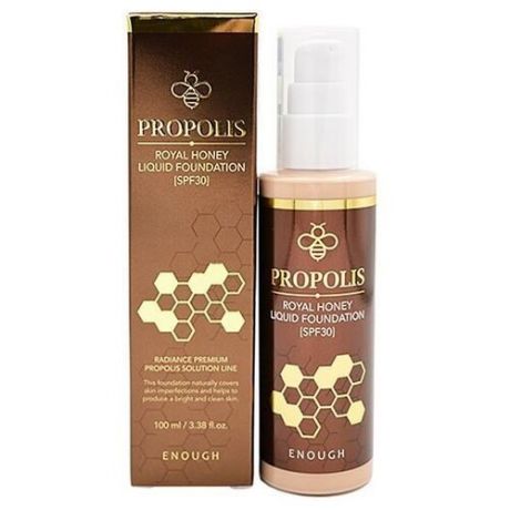Enough Тональное средство Propolis Royal Honey Liquid Foundation SPF30, 100 мл, оттенок: №21