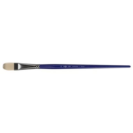Кисть ГАММА Манеж синтетика №12, плоскоовальная, длинная ручка синий