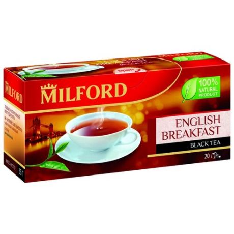 Чай черный Milford English breakfast в пакетиках , 20 шт.
