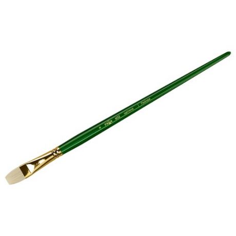 Кисть ГАММА Пейзаж щетина №9, плоская, длинная ручка зеленый