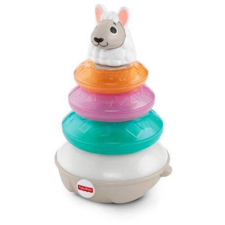 Развивающая игрушка Fisher-Price Linkimals Светящаяся Лама (GRW43) белый/розовый/голубой