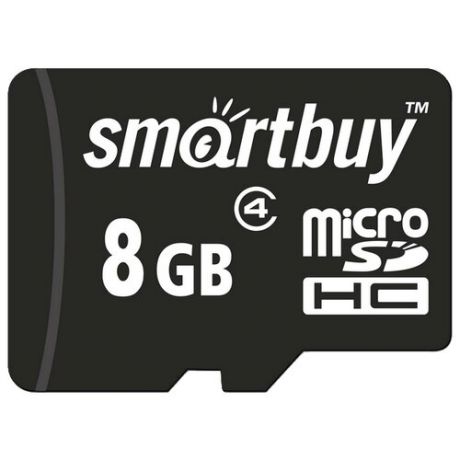 Карта памяти SmartBuy microSDHC Class 4 8GB + SD adapter черный