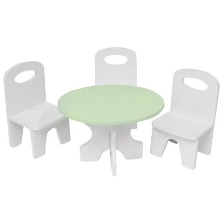 PAREMO Набор мебели для кукол Классика (PFD120-39/PFD120-37/PFD120-41/PFD120-38/PFD120-40) белый/салатовый