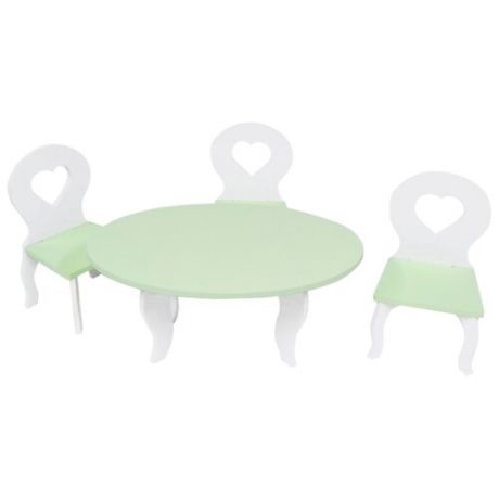 PAREMO Набор мебели для кукол Шик (PFD120-49/PFD120-51/PFD120-48/PFD120-50/PFD120-47) белый/салатовый