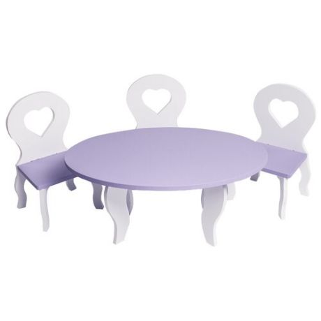 PAREMO Набор мебели для кукол Шик (PFD120-49/PFD120-51/PFD120-48/PFD120-50/PFD120-47) белый/фиолетовый