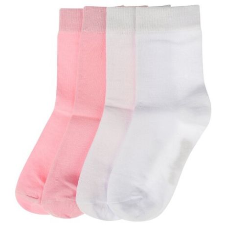 Носки Oldos комплект 4 пары размер 32-34, белый/розовый