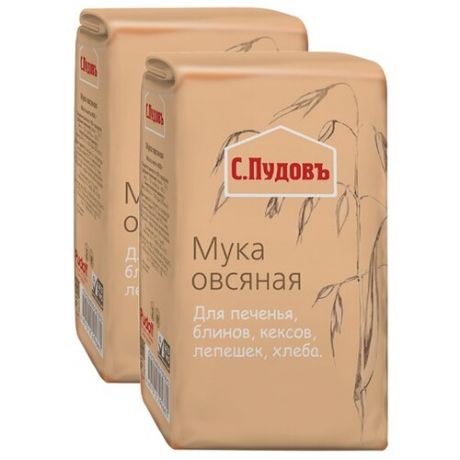 Мука С.Пудовъ овсяная, 2 шт, 0.4 кг