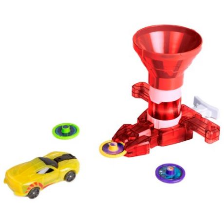 Интерактивная игрушка трансформер РОСМЭН Дикие Скричеры. Запускатели. Бластер для дисков+машинка (35898/36574) красный