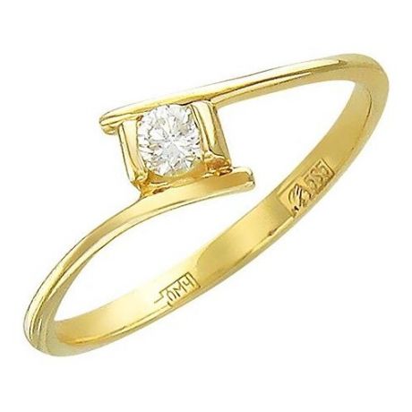 Эстет Кольцо с бриллиантом из желтого золота 01К636867, размер 18