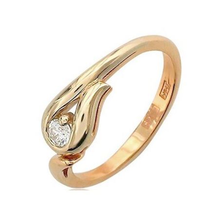 Эстет Кольцо с бриллиантом из комбинированного золота 01К662073, размер 17