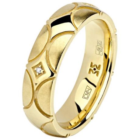 Эстет Кольцо с 4 бриллиантами из жёлтого золота 01О630333, размер 18.5