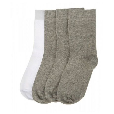 Носки Oldos комплект 4 пары размер 32-34, серый/белый