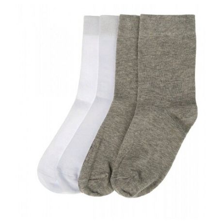 Носки Oldos комплект 4 пары размер 35-38, белый/серый