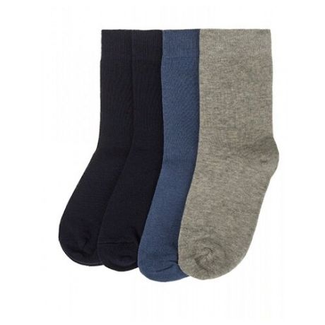 Носки Oldos комплект 4 пары размер 29-31, серый/джинс/темно-синий