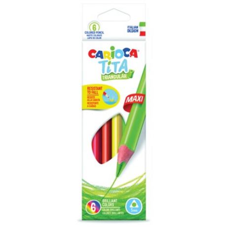 Carioca набор цветных карандашей Tita Maxi 6 цветов (42790)