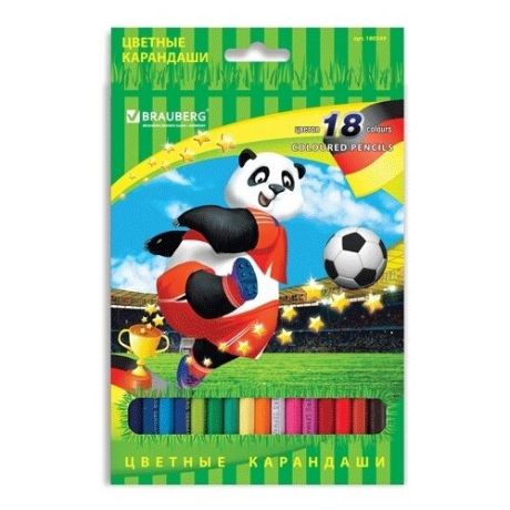 BRAUBERG Карандаши цветные Football match 18 цветов (180549)